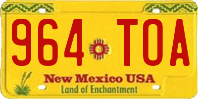 NM license plate 964TOA