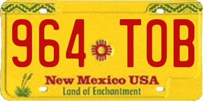 NM license plate 964TOB