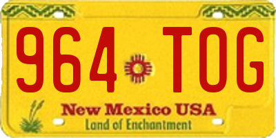 NM license plate 964TOG