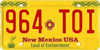 NM license plate 964TOI