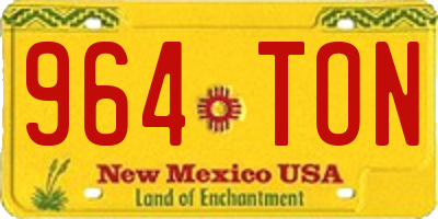 NM license plate 964TON