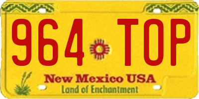 NM license plate 964TOP