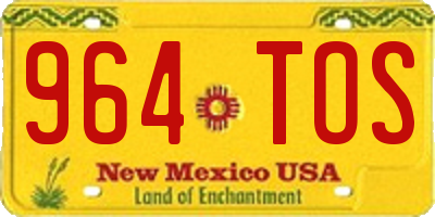 NM license plate 964TOS