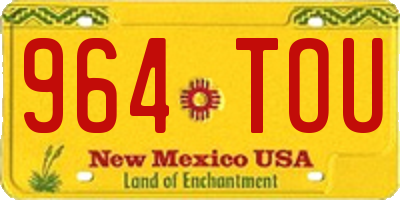 NM license plate 964TOU