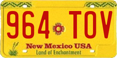 NM license plate 964TOV
