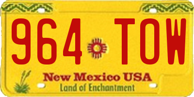 NM license plate 964TOW