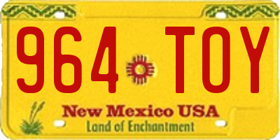 NM license plate 964TOY