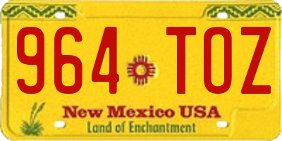 NM license plate 964TOZ