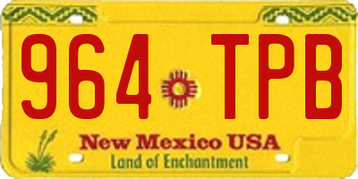 NM license plate 964TPB