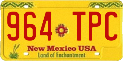 NM license plate 964TPC