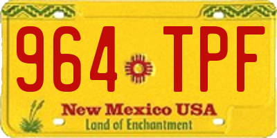 NM license plate 964TPF