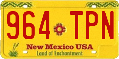 NM license plate 964TPN
