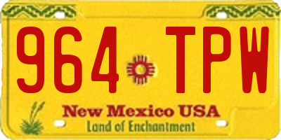 NM license plate 964TPW