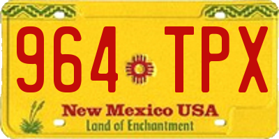 NM license plate 964TPX