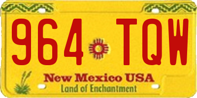 NM license plate 964TQW