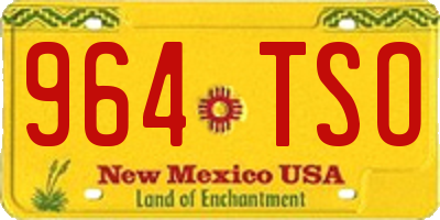 NM license plate 964TSO