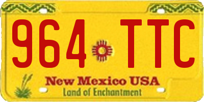 NM license plate 964TTC