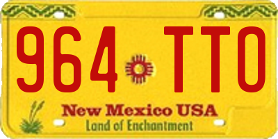 NM license plate 964TTO