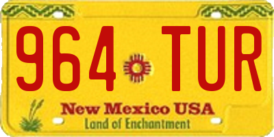 NM license plate 964TUR