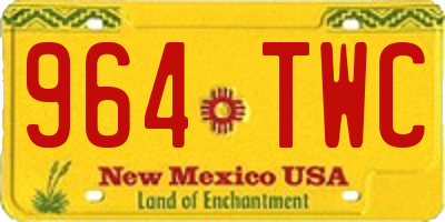 NM license plate 964TWC