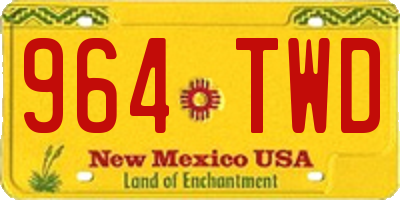 NM license plate 964TWD