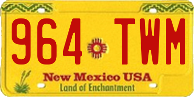 NM license plate 964TWM