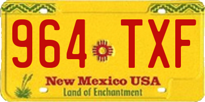 NM license plate 964TXF