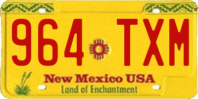 NM license plate 964TXM