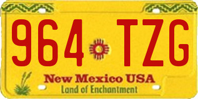 NM license plate 964TZG