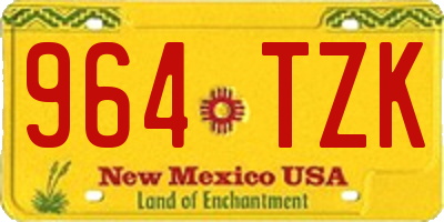 NM license plate 964TZK