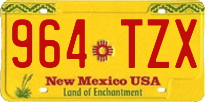 NM license plate 964TZX