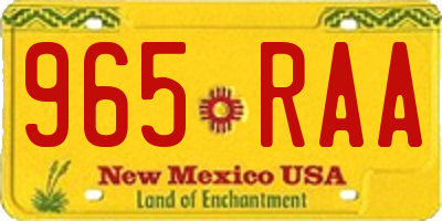 NM license plate 965RAA