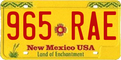 NM license plate 965RAE