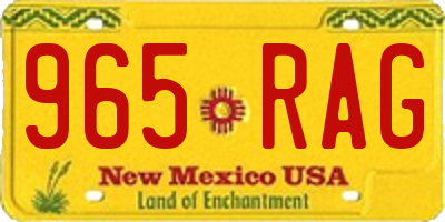 NM license plate 965RAG