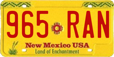 NM license plate 965RAN