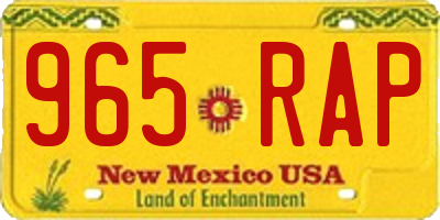 NM license plate 965RAP