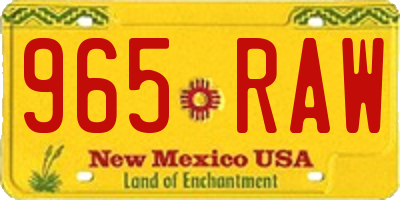 NM license plate 965RAW