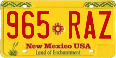 NM license plate 965RAZ
