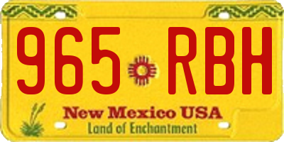 NM license plate 965RBH