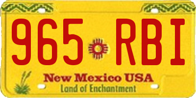NM license plate 965RBI
