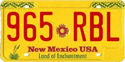 NM license plate 965RBL