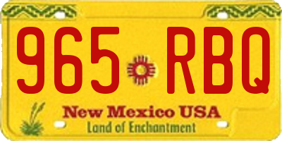 NM license plate 965RBQ