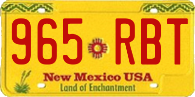 NM license plate 965RBT