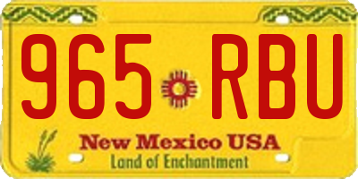 NM license plate 965RBU