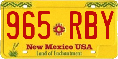 NM license plate 965RBY