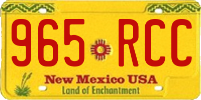 NM license plate 965RCC