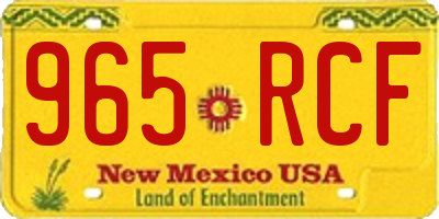 NM license plate 965RCF