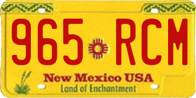 NM license plate 965RCM