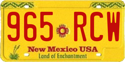 NM license plate 965RCW