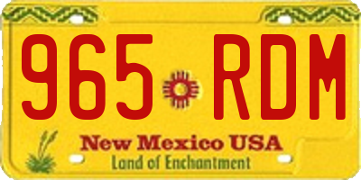 NM license plate 965RDM